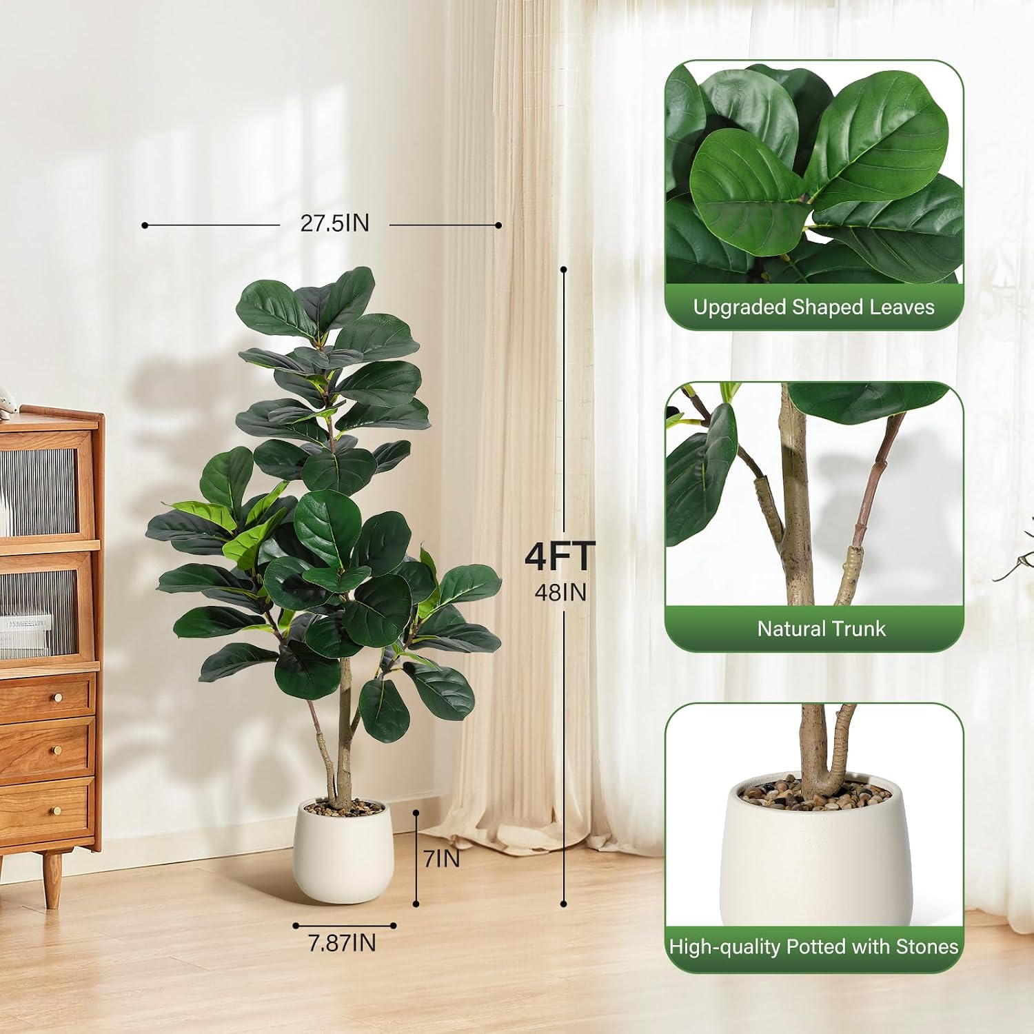 شجرة تين فيدل ليف اصطناعية بار - مراجعة Fiddle Leaf Fig وسعره